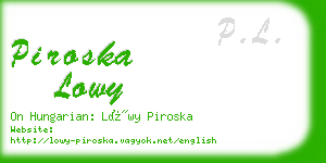 piroska lowy business card